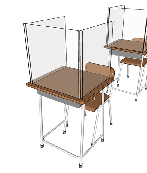 3-Sided Desk Shield for Students Classrooms - Lifestyle