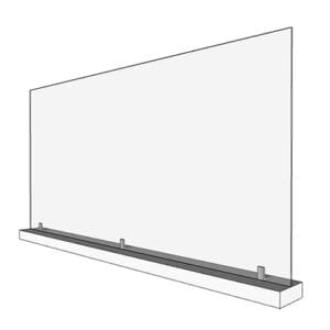Large 46 in Acrylic Divider with Base - Render