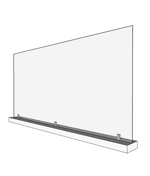 Large 46 in Acrylic Divider with Base - Render
